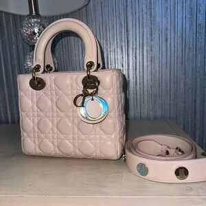 Lady Dior small light pink bag